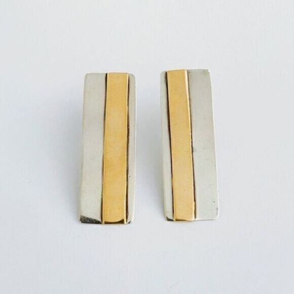 Vintage Jewelry - Vintage Sterling Silver & 14kt Gold Earrings​